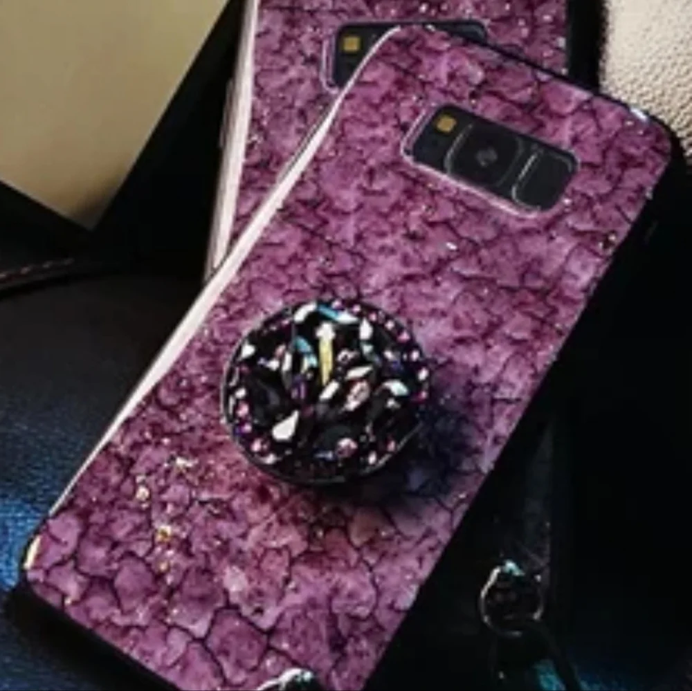 Luxury Bling Gold Foil Marble Case For Samsung Galaxy S8